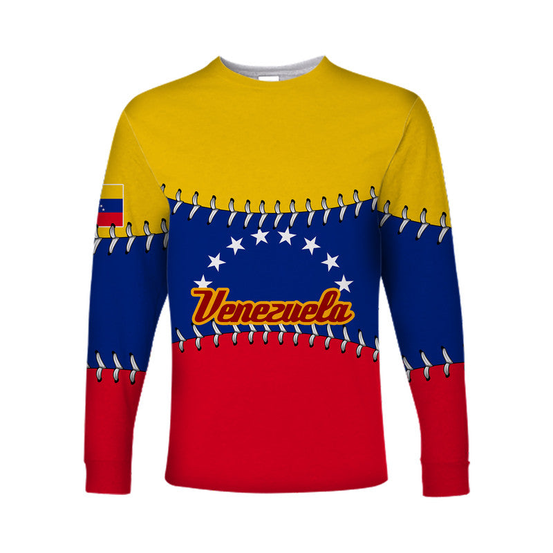 (Custom Personalised And Number) Baseball 2023 Venezuela Long Sleeve Shirts LT6 - Wonder Print Shop