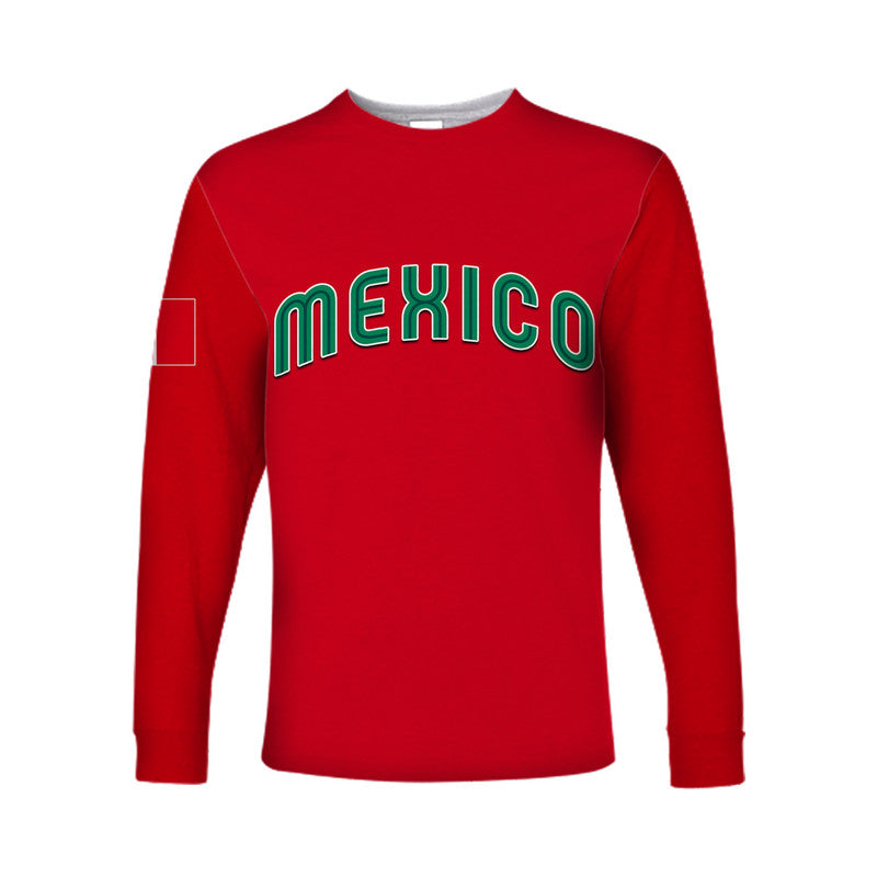 custom-personalised-and-number-world-baseball-classic-2023-mexico-long-sleeve-shirts-red-style