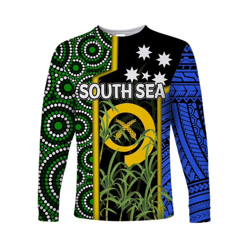 Custom Personalised South Sea Islanders Flag Style Long Sleeve Shirts Vanuatu LT6 - Wonder Print Shop