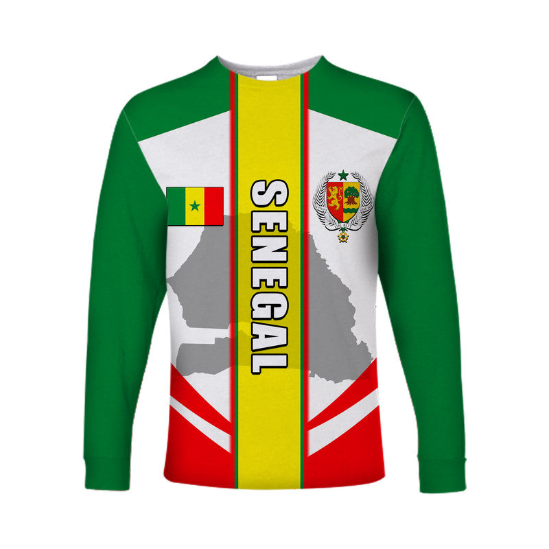 (Custom Personalised) Senegal Long Sleeve Shirts Simple Vibe LT6 - Wonder Print Shop