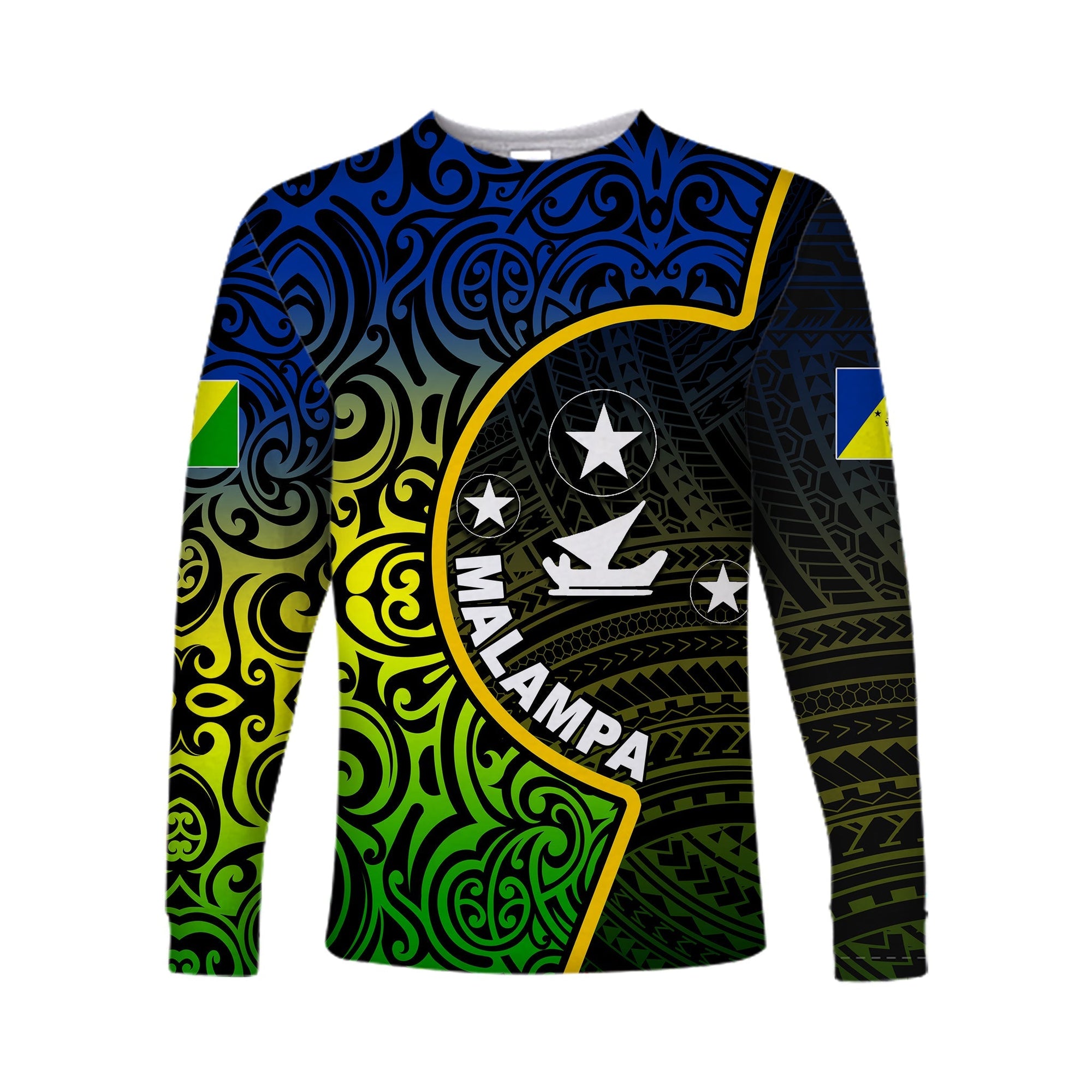 (Custom Personalised) Malampa Vanuatu Province Long Sleeve Shirts Flag Color LT6 - Wonder Print Shop