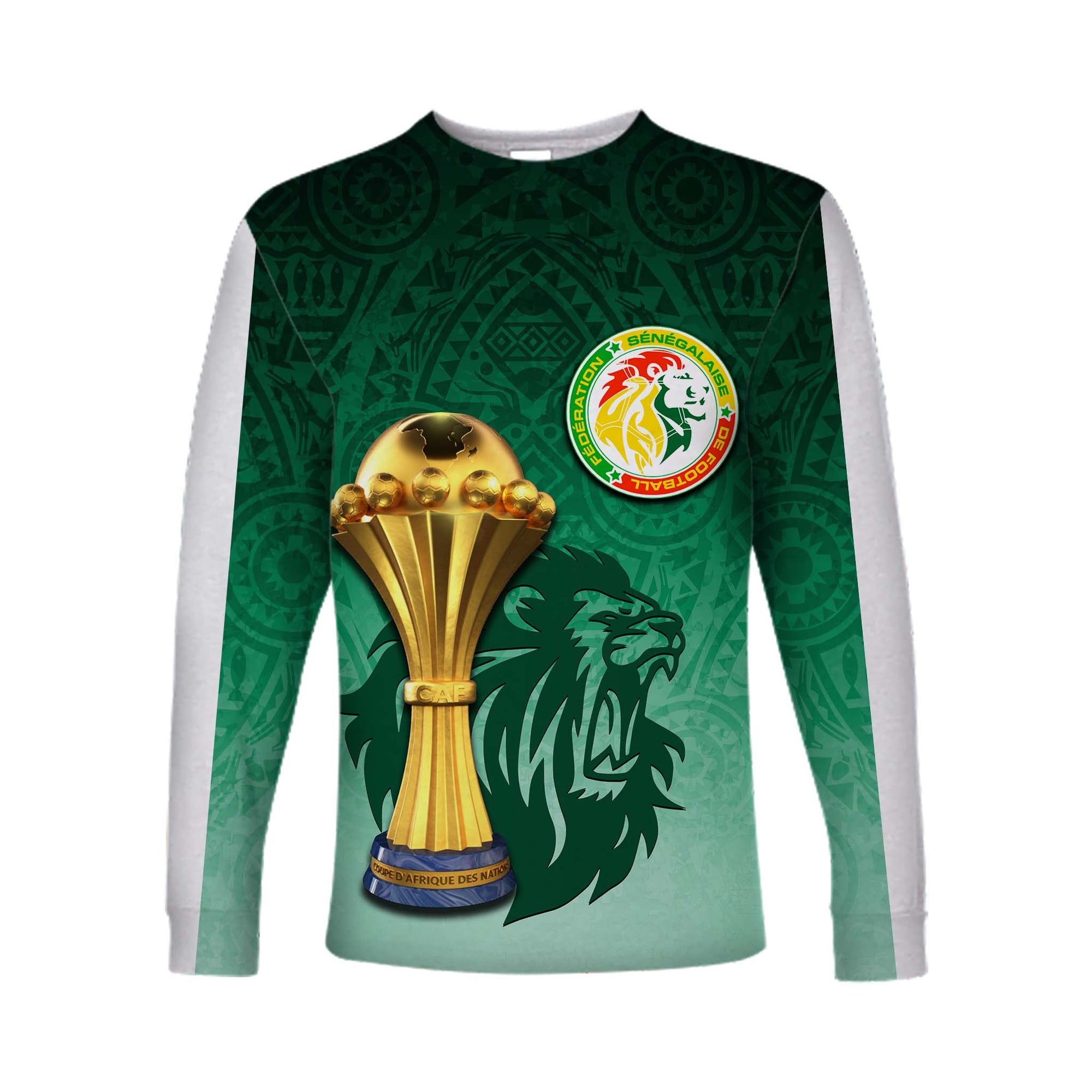 Senegal Football Champion Long Sleeve Shirts Green Style LT6 - Wonder Print Shop