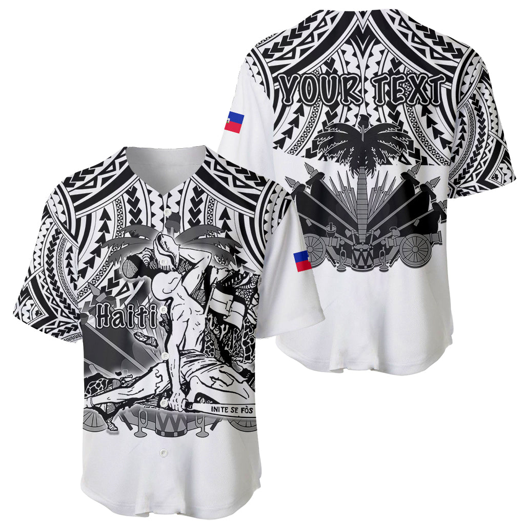 (Custom Personalised) Haiti Baseball Jersey Polynesian Neg Maron White Style LT6 - Wonder Print Shop