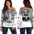 (Custom Personalised) Haiti Off Shoulder Sweater Polynesian Neg Maron White Style LT6 - Wonder Print Shop