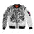 (Custom Personalised) Haiti Sleeve Zip Bomber Jacket Polynesian Neg Maron White Style LT6 - Wonder Print Shop