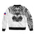 (Custom Personalised) Haiti Sleeve Zip Bomber Jacket Polynesian Neg Maron White Style LT6 - Wonder Print Shop