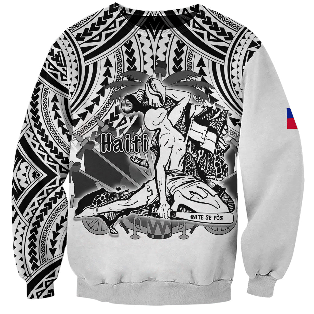 (Custom Personalised) Haiti Sweatshirt Polynesian Neg Maron White Style LT6 - Wonder Print Shop