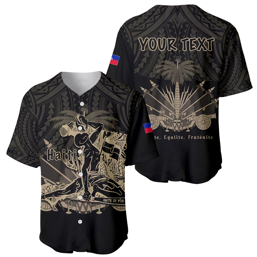 (Custom Personalised) Haiti Baseball Jersey Polynesian Neg Maron Black Style LT6 - Wonder Print Shop