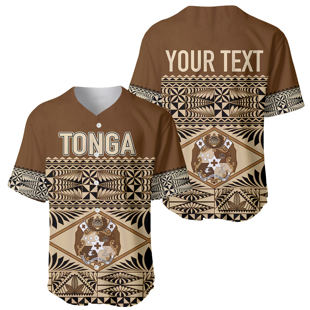 Personalised Tonga Independence Day Baseball Jersey Ngatu Tapa Style LT7 - Wonder Print Shop