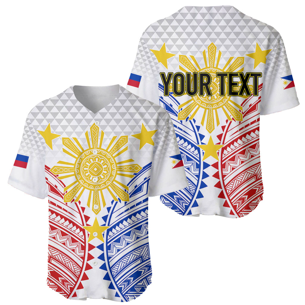 Personalised Philippines Independence Day Baseball Jersey Tribal Sun and Stars Ver 01 LT7 - Wonder Print Shop