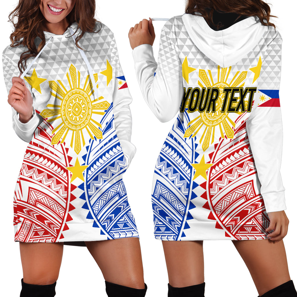 Personalised Philippines Independence Day Hoodie Dress Tribal Sun and Stars Ver 01 - Wonder Print Shop