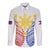 Personalised Philippines Independence Day Long Sleeve Button Shirt Tribal Sun and Stars Ver 01 - Wonder Print Shop