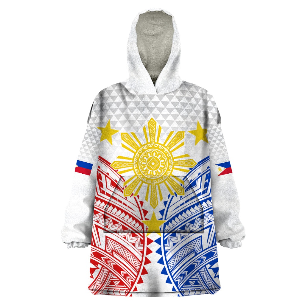 Personalised Philippines Independence Day Wearable Blanket Hoodie Tribal Sun and Stars Ver 01 - Wonder Print Shop