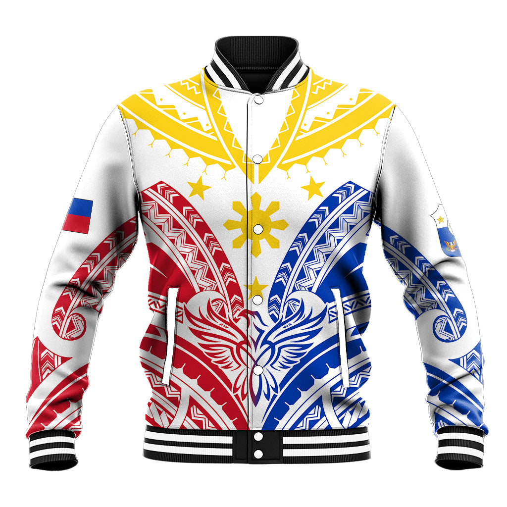 Personalised Philippines Independence Day Baseball Jacket Tribal Sun and Stars Ver 02 LT7 - Wonder Print Shop