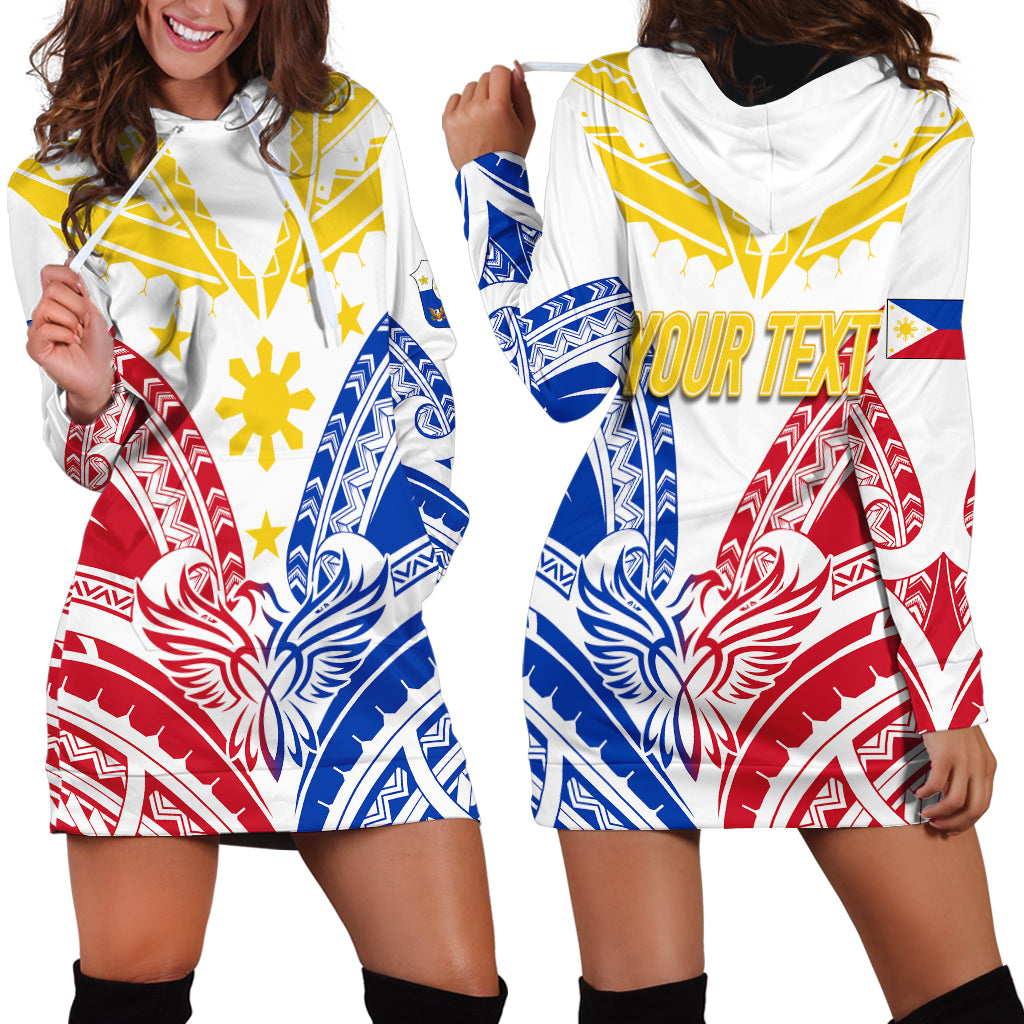 Personalised Philippines Independence Day Hoodie Dress Tribal Sun and Stars Ver 02 - Wonder Print Shop