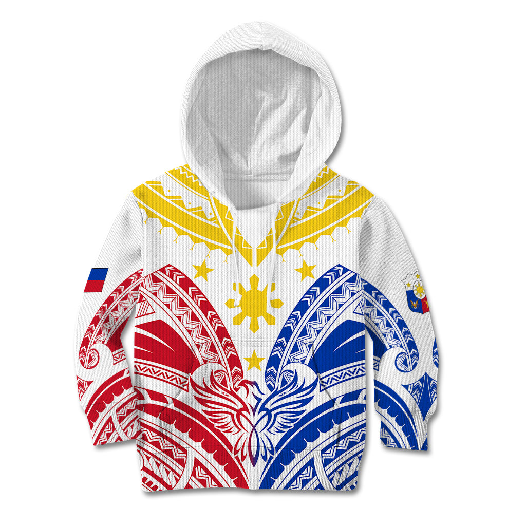 Personalised Philippines Independence Day Kid Hoodie Tribal Sun and Stars Ver 02 - Wonder Print Shop