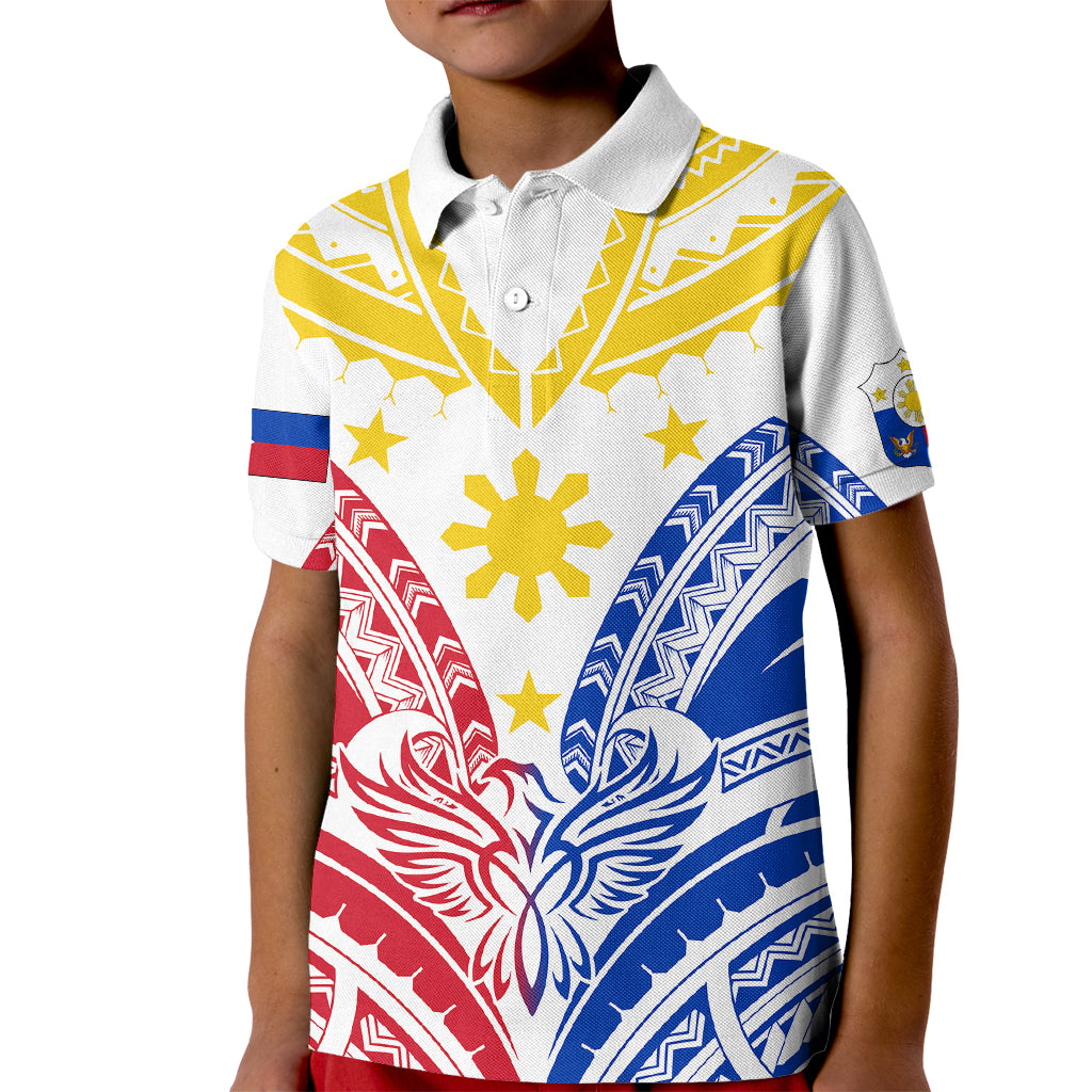 Custom Philippines Polo Shirt Independence Day for Kid Tribal Sun and Stars Ver 02 - Wonder Print Shop