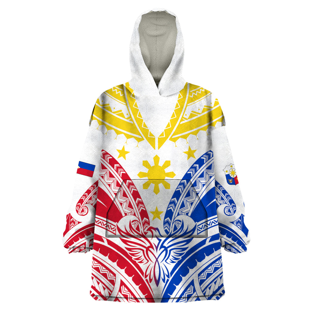 Personalised Philippines Independence Day Wearable Blanket Hoodie Tribal Sun and Stars Ver 02 - Wonder Print Shop