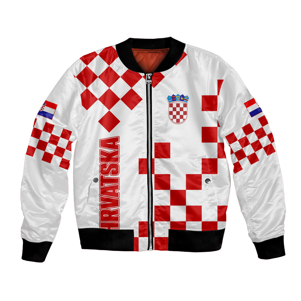 Croatia National Day Bomber Jacket Checkerboard Hrvatska Simple Style 01 LT7 - Wonder Print Shop