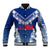 Personalised Samoa Rugby Baseball Jacket Manu Samoa Gradient Blue LT7 - Wonder Print Shop