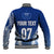 Personalised Samoa Rugby Baseball Jacket Manu Samoa Gradient Blue LT7 - Wonder Print Shop