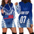 Personalised Samoa Rugby Hoodie Dress Manu Samoa Gradient Blue - Wonder Print Shop