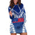 Personalised Samoa Rugby Hoodie Dress Manu Samoa Gradient Blue - Wonder Print Shop