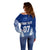 Personalised Samoa Rugby Off Shoulder Sweater Manu Samoa Gradient Blue - Wonder Print Shop