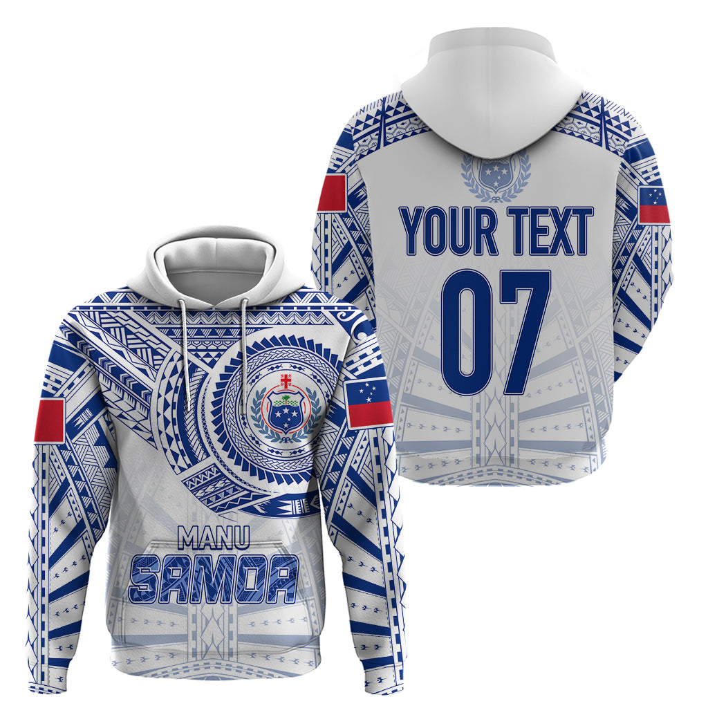 Custom Samoa Rugby Hoodie Manu Samoa Gradient White - Wonder Print Shop