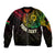 Personalised Vanuatu Sleeve Zip Bomber Jacket Turtle Chest Tattoo Flag Color - Wonder Print Shop