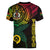 Personalised Vanuatu Women V Neck T Shirt Turtle Chest Tattoo Flag Color - Wonder Print Shop