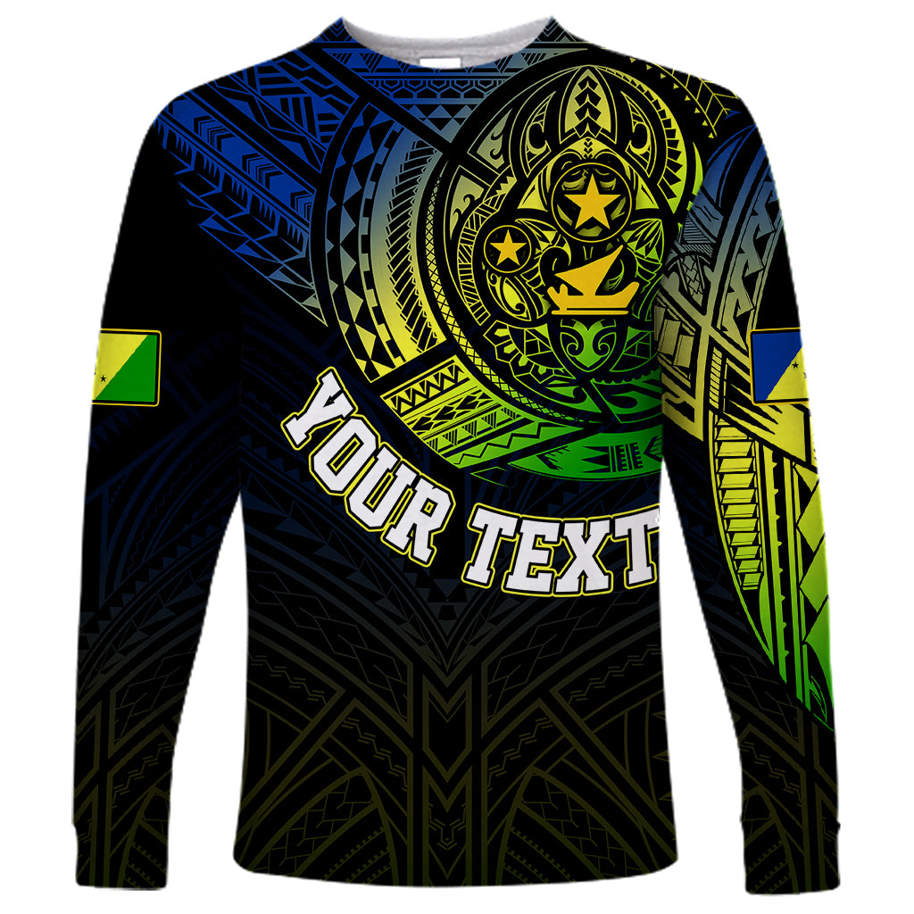 Personalised Vanuatu Long Sleeve Shirt Turtle Chest Tattoo Flag Color - Malampa - Wonder Print Shop