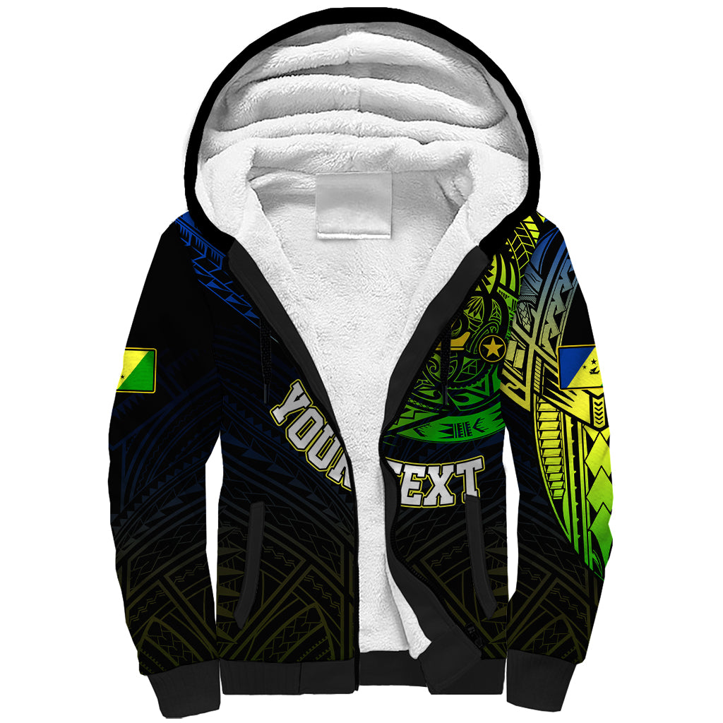 Personalised Vanuatu Sherpa Hoodie Turtle Chest Tattoo Flag Color - Malampa - Wonder Print Shop