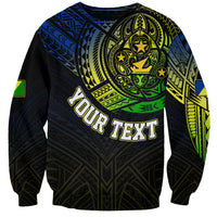 Black unisex sweatshirt with large chest graphic and “YOUR TEXT” print in yellow-green
