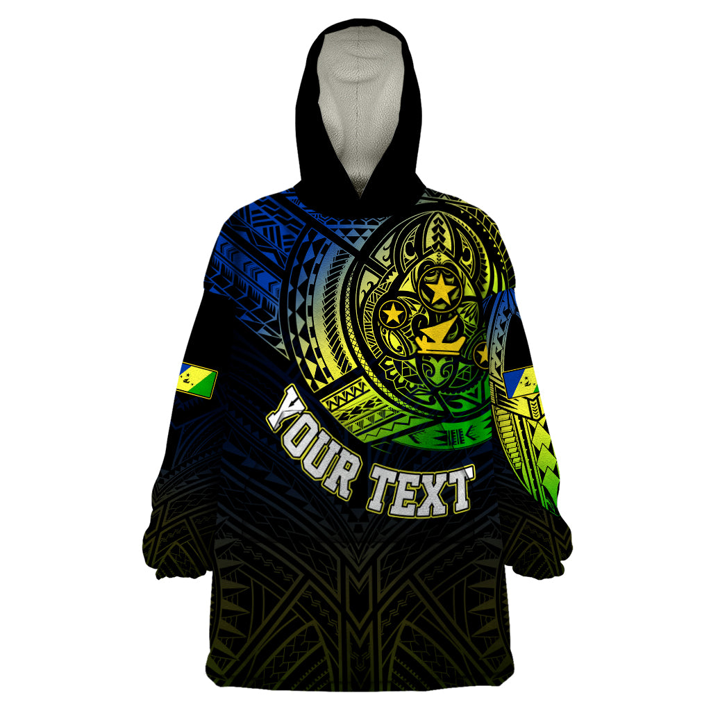 Personalised Vanuatu Wearable Blanket Hoodie Turtle Chest Tattoo Flag Color - Malampa - Wonder Print Shop