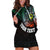 Personalised Vanuatu Hoodie Dress Turtle Chest Tattoo Flag Color - Penama - Wonder Print Shop