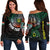 Personalised Vanuatu Off Shoulder Sweater Turtle Chest Tattoo Flag Color - Penama - Wonder Print Shop