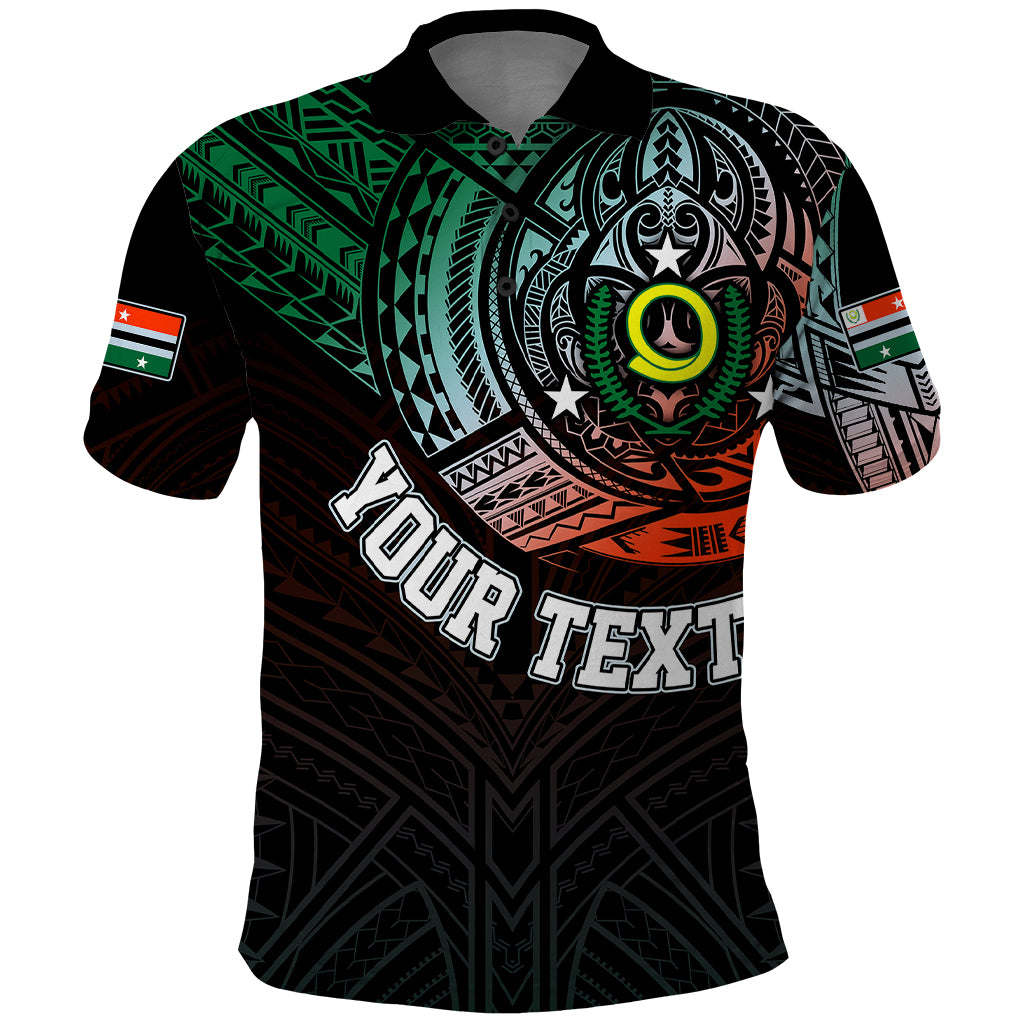 Custom Vanuatu Polo Shirt Turtle Chest Tattoo Flag Color Penama - Wonder Print Shop