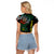 Personalised Vanuatu Raglan Cropped T Shirt Turtle Chest Tattoo Flag Color - Penama - Wonder Print Shop