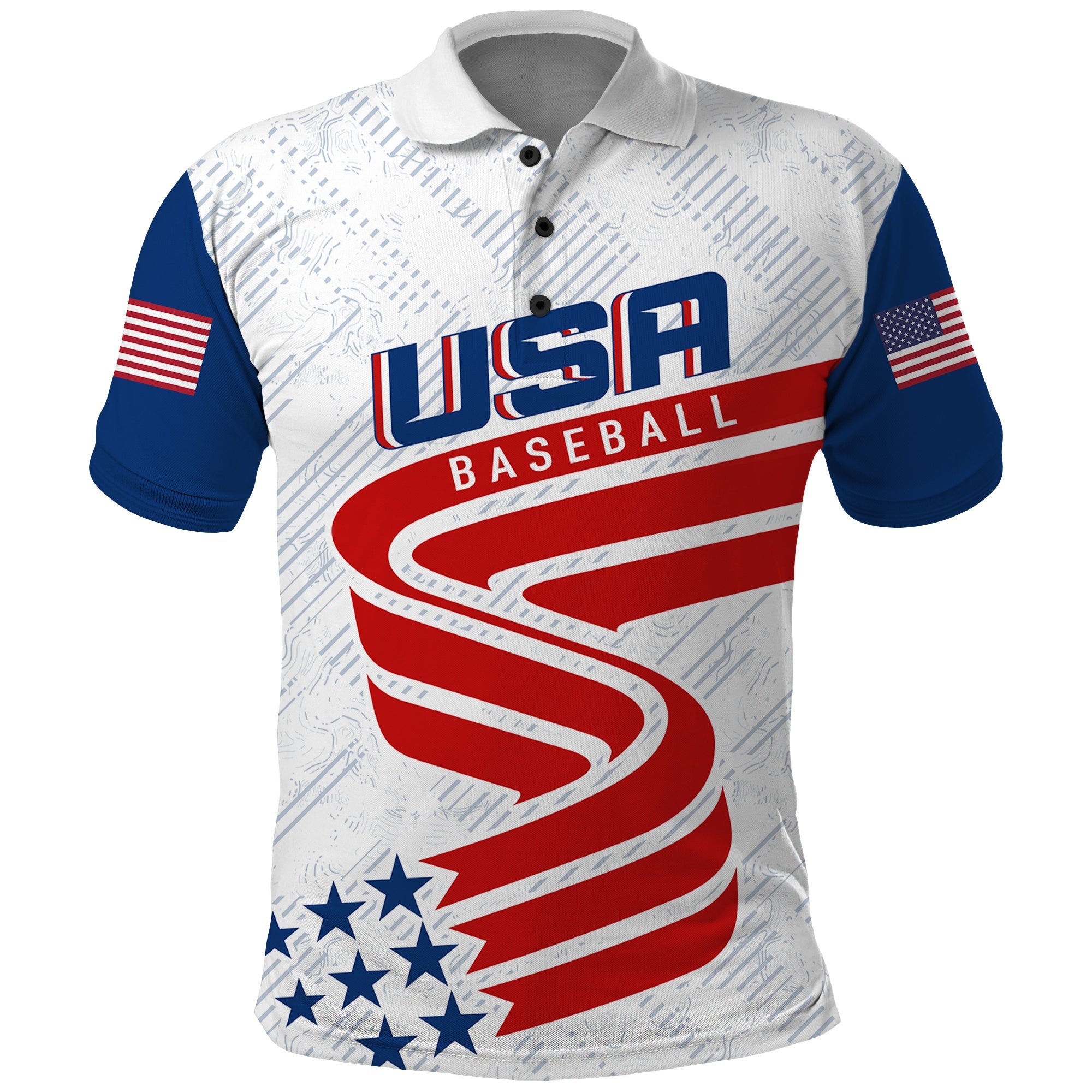 Custom USA Baseball Star Spangled Simple Style Polo Shirt - Wonder Print Shop