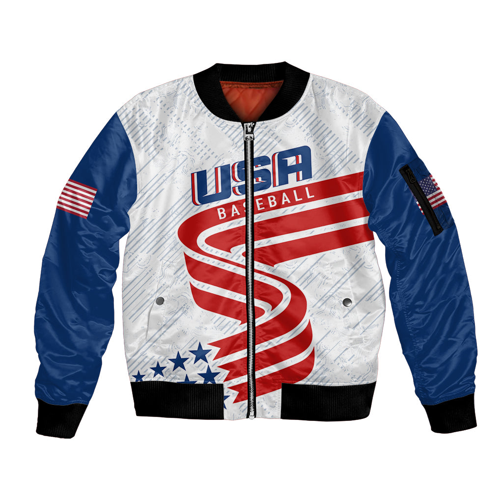 personalised-usa-baseball-star-spangled-simple-style-sleeve-zip-bomber-jacket