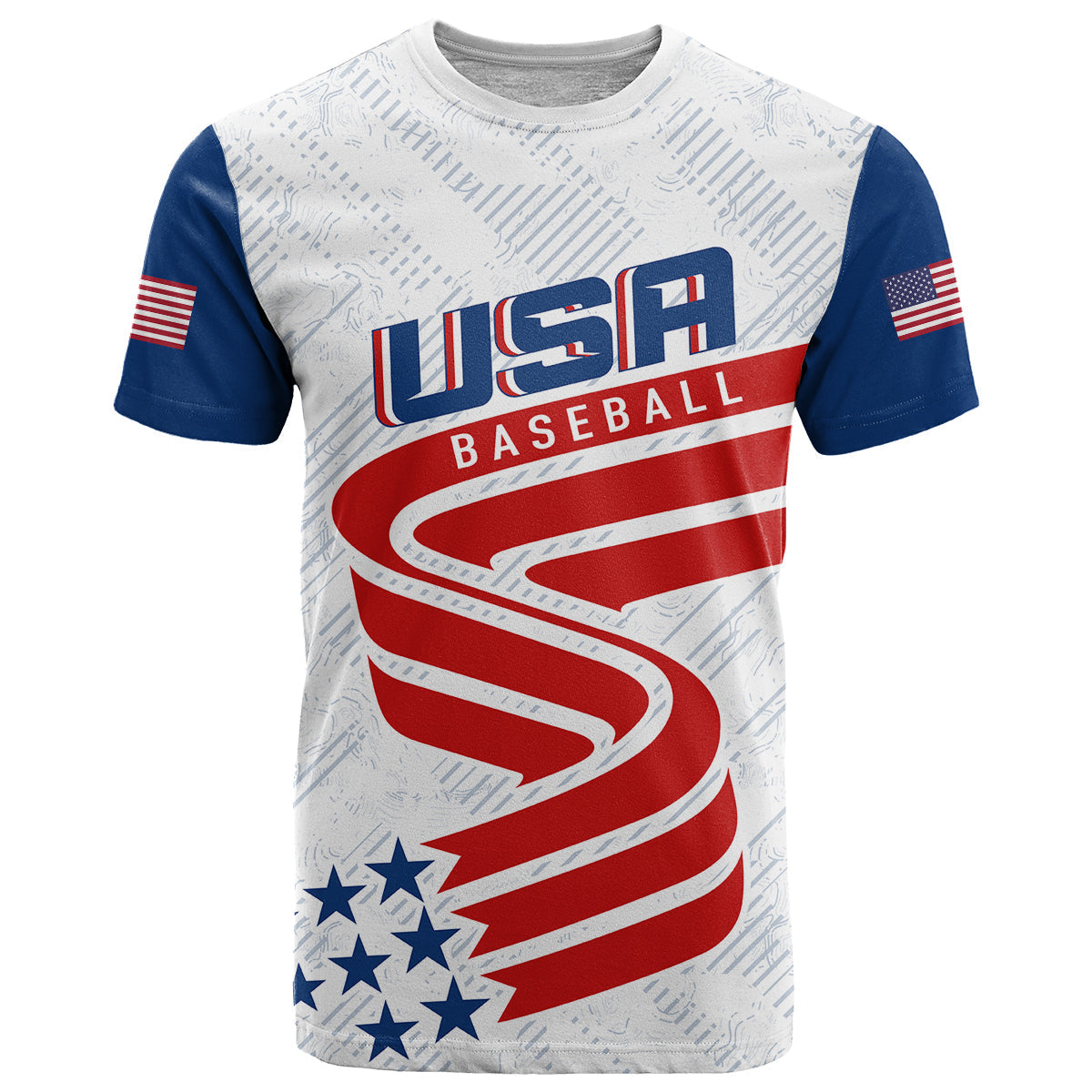 personalised-usa-baseball-star-spangled-simple-style-t-shirt