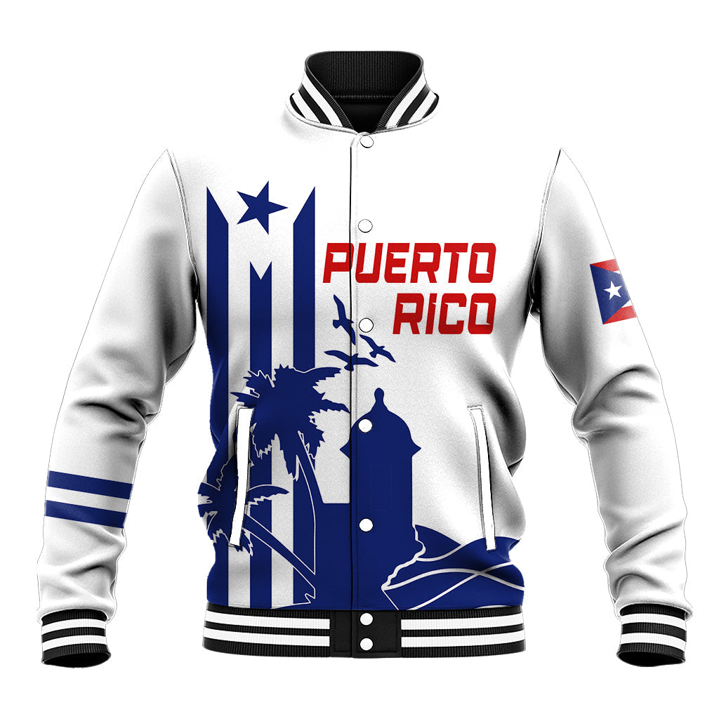 Personalised Puerto Rico Baseball 2023 El Morro Silhouette Baseball Jacket LT7 - Wonder Print Shop