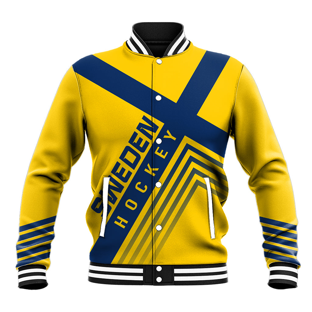 Sweden Ice Hockey Championship 2023 Three Crowns Baseball Jacket - Wonder Print Shop