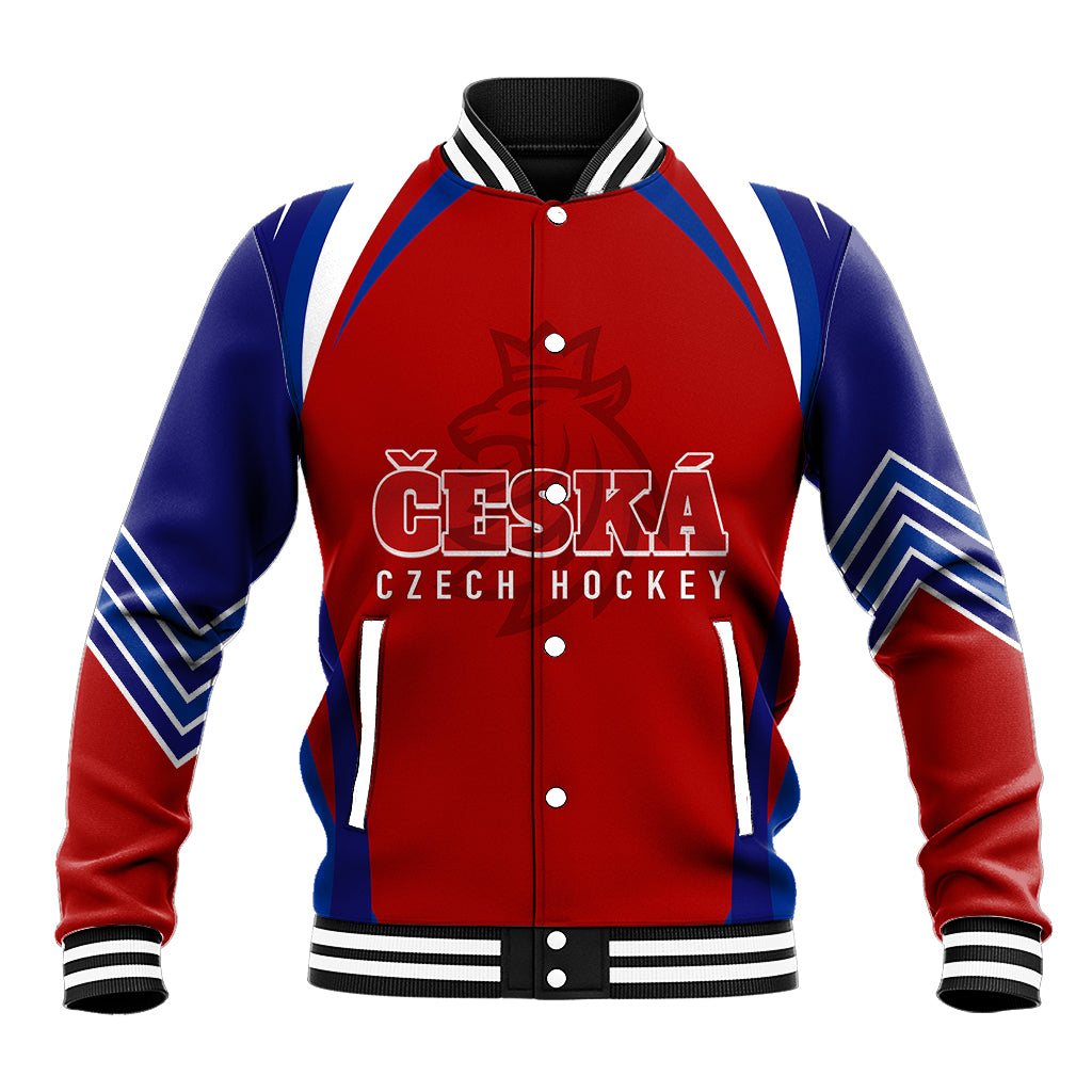 Czech Republic Ice Hockey Championship 2023 Lions Baseball Jacket - Wonder Print Shop