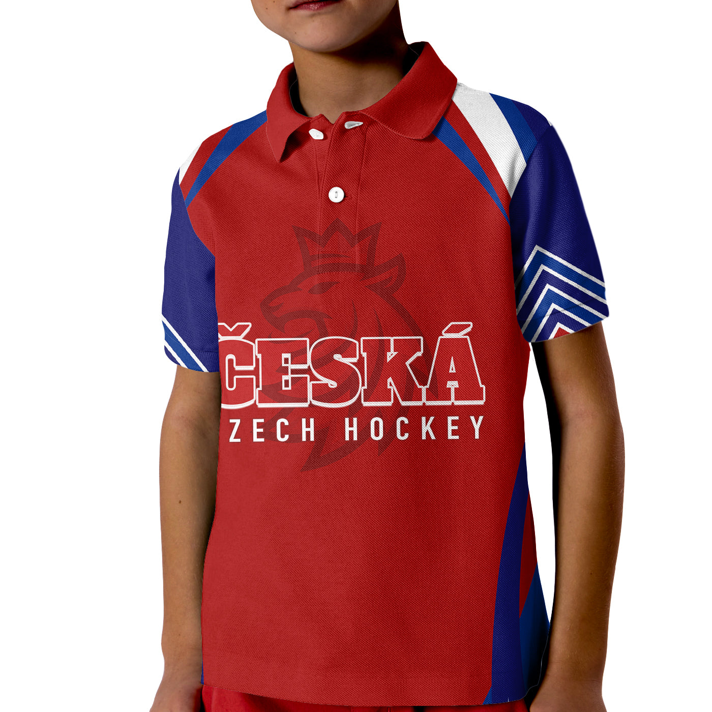 Czech Republic Ice Hockey Championship 2023 Lions Polo Shirt for Kid - Wonder Print Shop