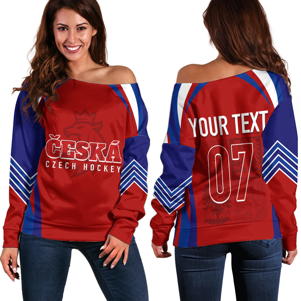 Czech Republic Ice Hockey Championship 2023 Lions Off Shoulder Sweater - Wonder Print Shop