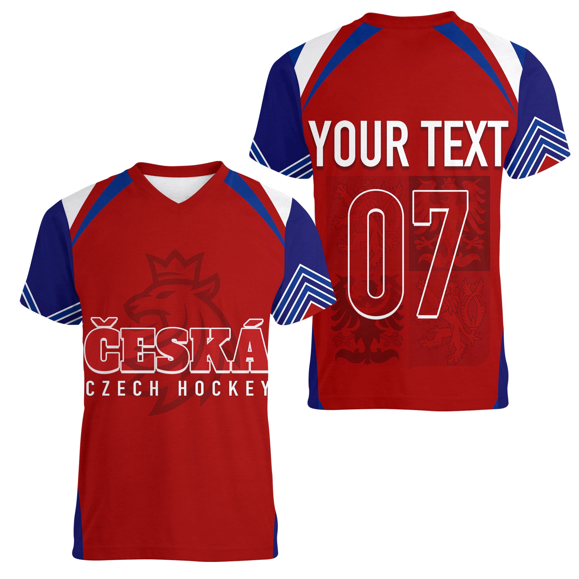 czech-republic-ice-hockey-championship-2023-lions-women-v-neck-t-shirt