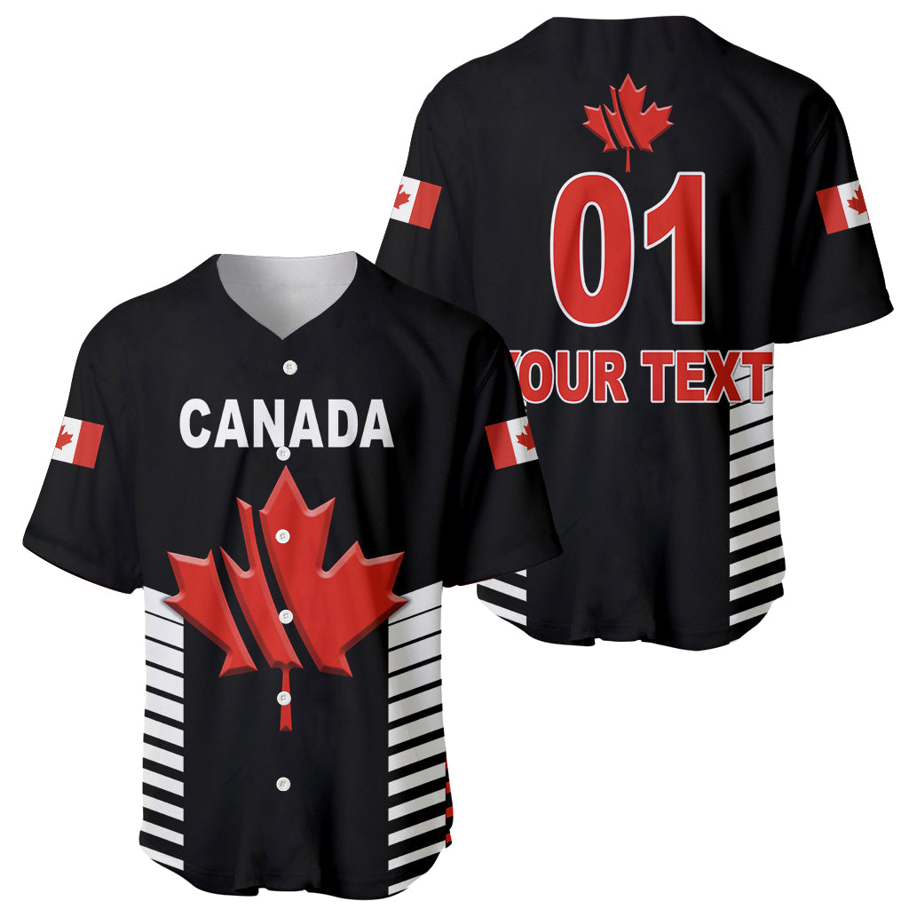 (Custom Personalised) Canada Cricket Baseball Jersey Maple Leaf Unique Style - Black LT8 - Wonder Print Shop