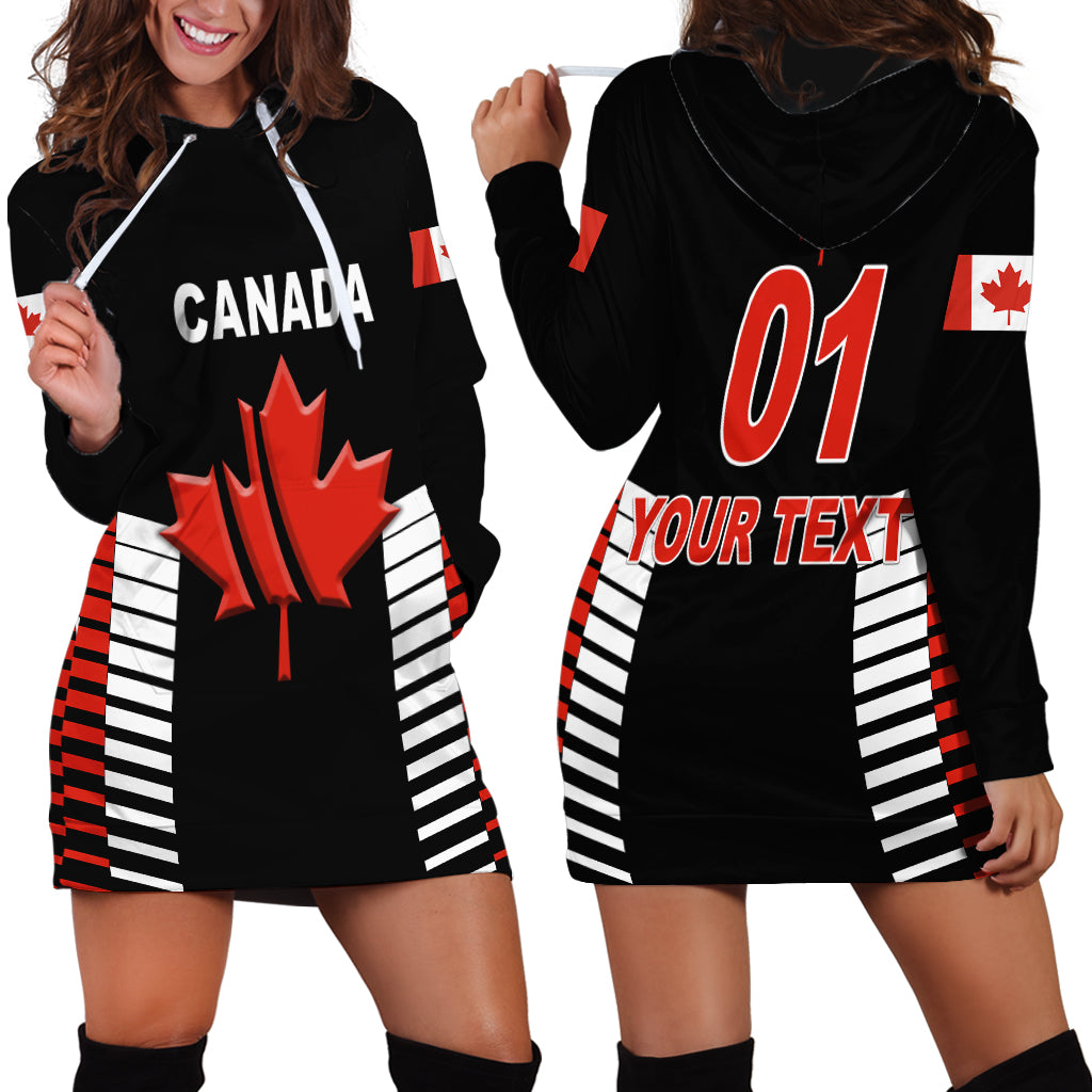 (Custom Personalised) Canada Cricket Hoodie Dress Maple Leaf Unique Style - Black LT8 - Wonder Print Shop